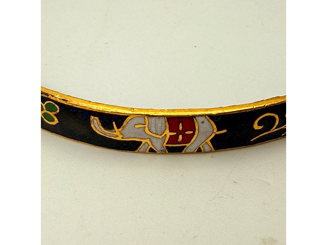 Emaille cloisonné armband met olifantenmotief - afbeelding 3 van  6