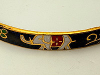 Emaille cloisonné armband met olifantenmotief - afbeelding 3 van  6