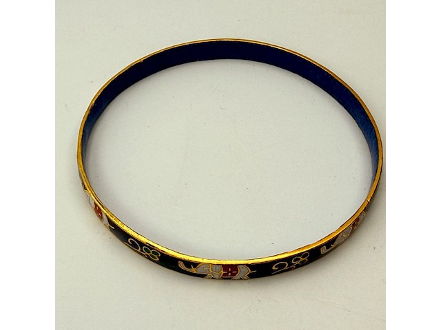Emaille cloisonné armband met olifantenmotief - afbeelding 5 van  6