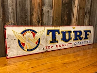 Emaille “turf – top quality cigarettes” 1953 | horeca-/reclamebord