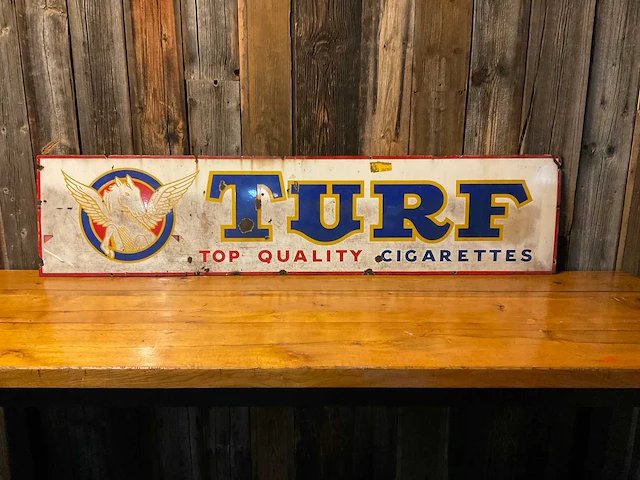 Emaille “turf – top quality cigarettes” 1953 | horeca-/reclamebord - afbeelding 2 van  6