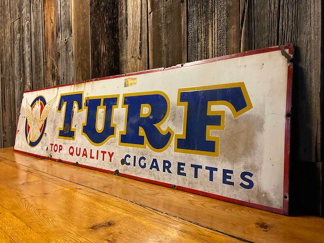 Emaille “turf – top quality cigarettes” 1953 | horeca-/reclamebord - afbeelding 6 van  6