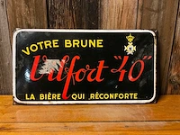 Emaille | “votre brune – vilfort ‘40’ – la bière qui réconforte” | horeca-/reclamebord