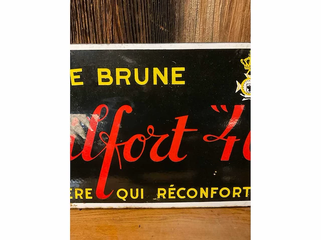 Emaille | “votre brune – vilfort ‘40’ – la bière qui réconforte” | horeca-/reclamebord - afbeelding 4 van  4