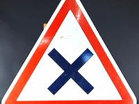 Emaille waarschuwingsverkeersbord (klasse j8 in nederland / gevaarlijk kruispunt) - afbeelding 2 van  5