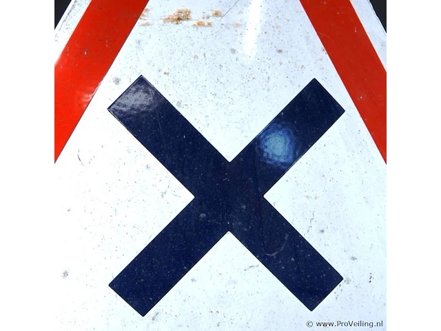 Emaille waarschuwingsverkeersbord (klasse j8 in nederland / gevaarlijk kruispunt) - afbeelding 3 van  5