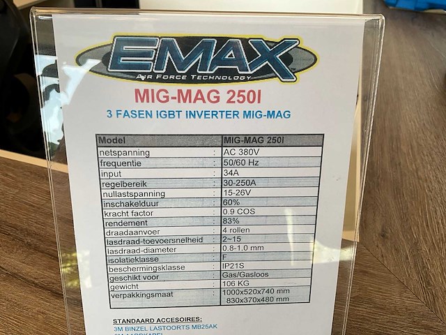 Emax 250i mig-mag lasapparaat - afbeelding 6 van  7