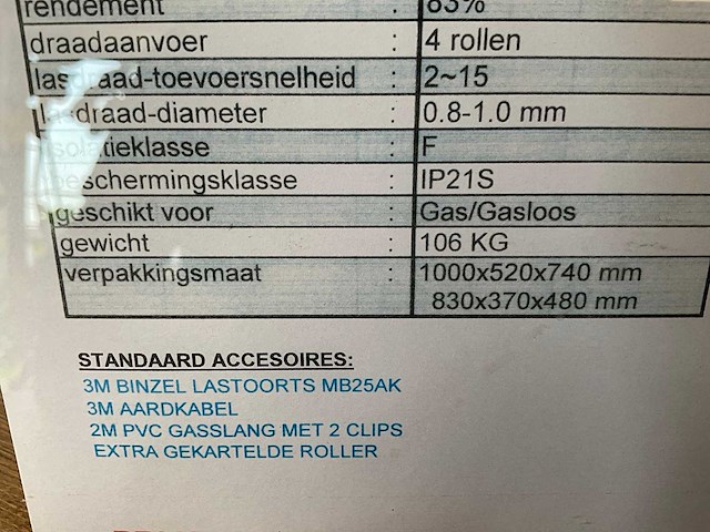 Emax 250i mig-mag lasapparaat - afbeelding 7 van  7