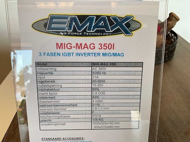 Emax 350i mig-mag lasapparaat - afbeelding 8 van  9