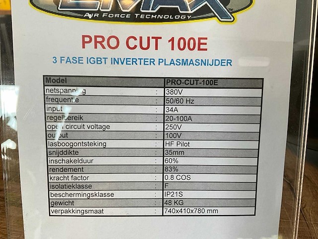 Emax pro cut 100e plasmasnijmachine - afbeelding 7 van  8