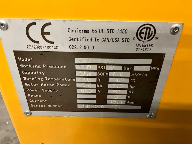 Emax tsd-7,5a luchtcompressor - afbeelding 6 van  6