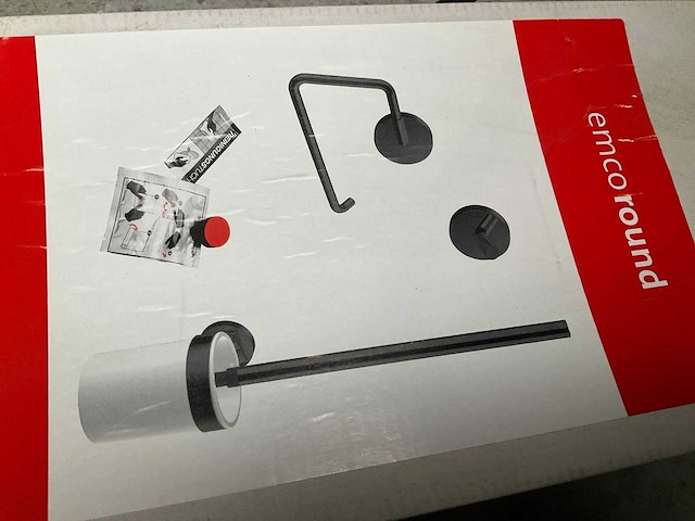 Emco toiletset met toiletborstelhouder handdoekhaak en toiletrolhouder mat zwart - afbeelding 2 van  6