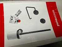 Emco toiletset met toiletborstelhouder handdoekhaak en toiletrolhouder mat zwart - afbeelding 2 van  6