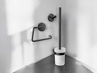 Emco toiletset met toiletborstelhouder handdoekhaak en toiletrolhouder mat zwart - afbeelding 1 van  6