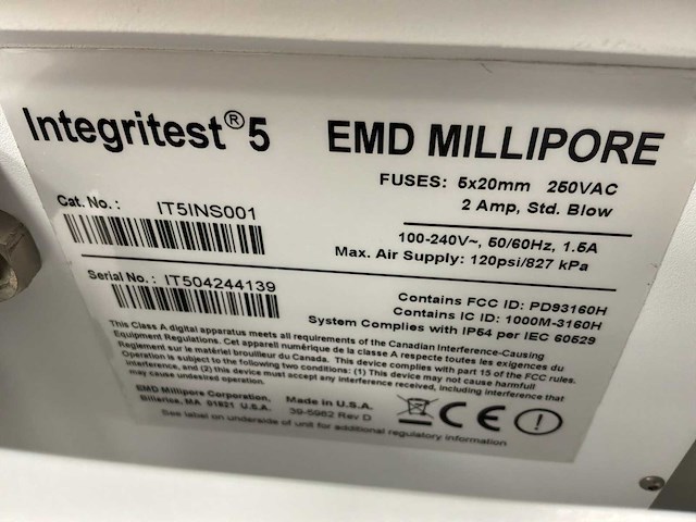 Emd millipore integritest 5 filter integriteitstestinstrument - afbeelding 2 van  2
