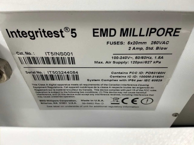 Emd millipore integritest 5 filter integriteitstestinstrument - afbeelding 3 van  3