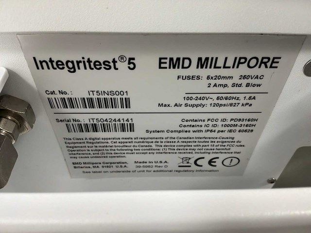 Emd millipore integritest 5 filter integriteitstestinstrument - afbeelding 3 van  3