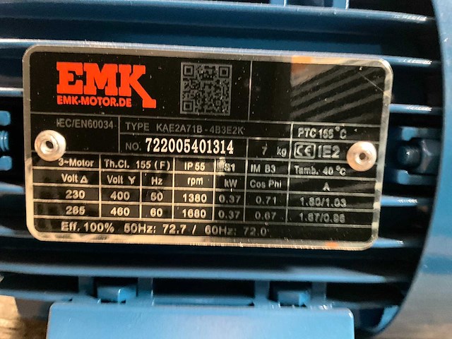 Emk 0,12 tot 0,37kw elektromotor (4x) - afbeelding 5 van  6