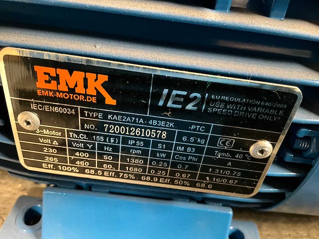Emk 0,12 tot 0,37kw elektromotor (4x) - afbeelding 6 van  6