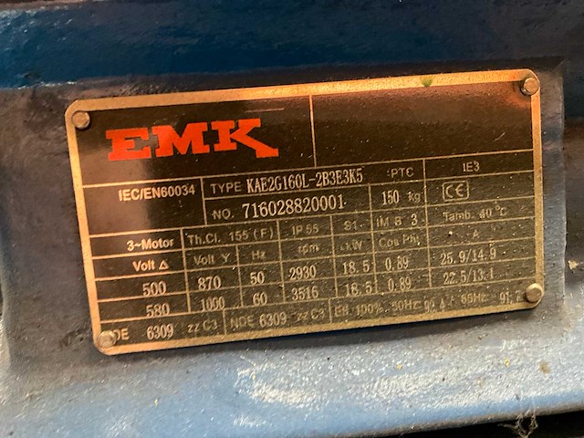 Emk kae2g160l elektromotor - afbeelding 2 van  2