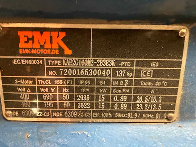 Emk kae2g160m2 elektromotor - afbeelding 2 van  2
