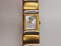 Emka geneva doublé gouden dameshorloge met parelmoer wijzerplaat - afbeelding 1 van  8