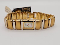 Emka geneva doublé gouden dameshorloge met parelmoer wijzerplaat - afbeelding 4 van  8