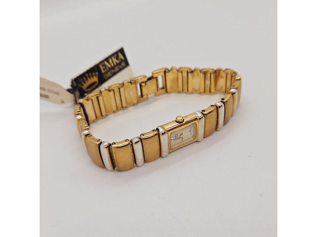 Emka geneva doublé gouden dameshorloge met parelmoer wijzerplaat - afbeelding 6 van  8