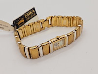 Emka geneva doublé gouden dameshorloge met parelmoer wijzerplaat - afbeelding 6 van  8