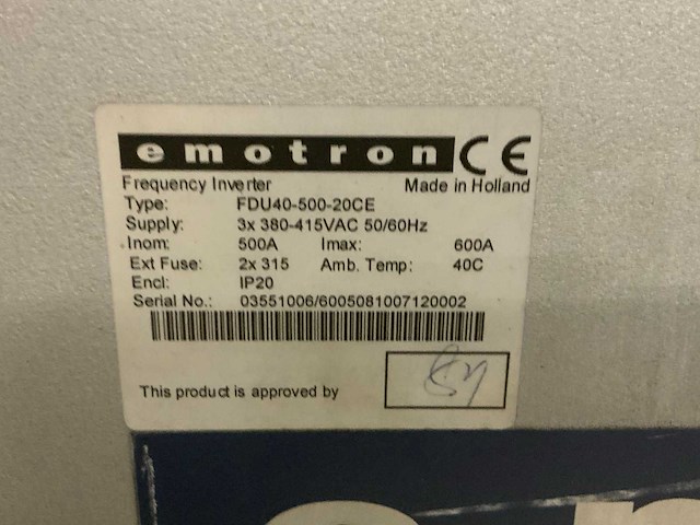 Emotron fdu40-500-20ce frequentie omvormer - afbeelding 6 van  9