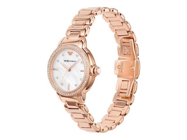 Emporio armani rosé dameshorloge met parelmoer wijzerplaat - afbeelding 2 van  4