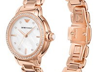 Emporio armani rosé dameshorloge met parelmoer wijzerplaat - afbeelding 2 van  4