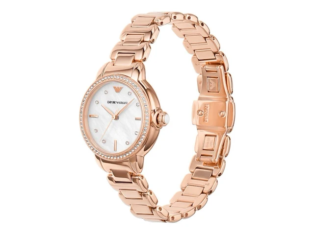 Emporio armani rosé dameshorloge met parelmoer wijzerplaat - afbeelding 2 van  4