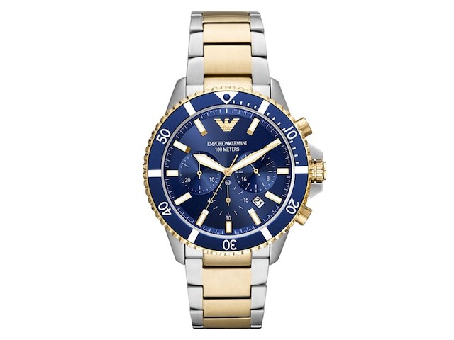 Emporio armani two tone diver chronograph herenhorloge - afbeelding 1 van  3