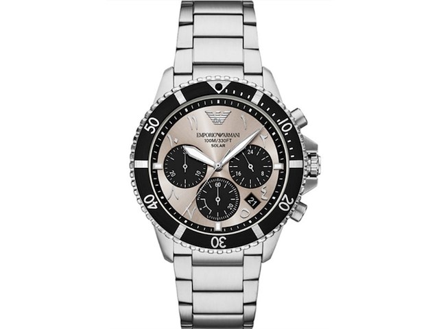 Emporio armani world explorer heren horloge 43 mm zilverkleurig - afbeelding 1 van  1