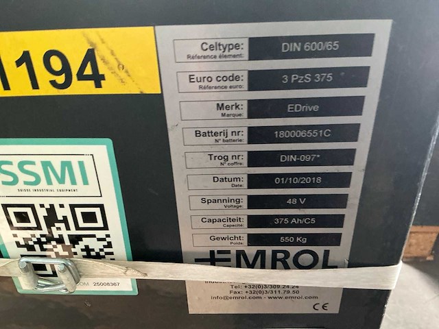 Emrol 3hpzs375 batterij (2x) - afbeelding 2 van  4