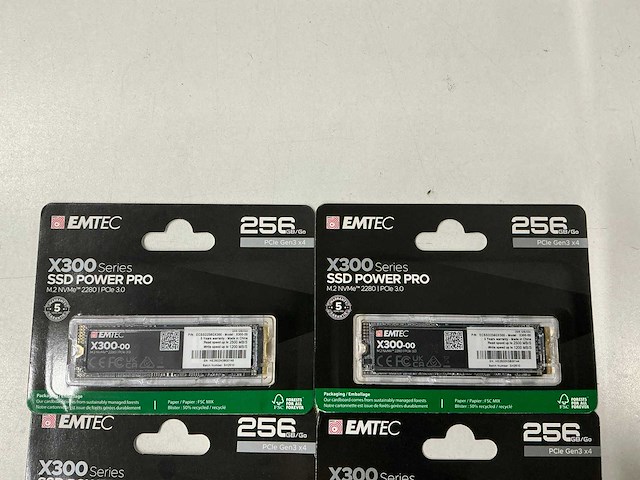 Emtec x300 series 256gb ssd power pro m.2 nvme 2280 pcie 3.0 (5x) - afbeelding 2 van  3