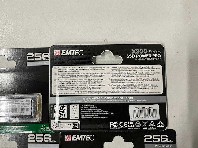 Emtec x300 series 256gb ssd power pro m.2 nvme 2280 pcie 3.0 (5x) - afbeelding 3 van  3