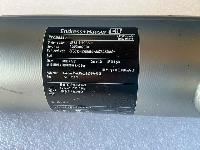 Endress&hauser promass 300/promass f flowmeter dn15 - afbeelding 7 van  7