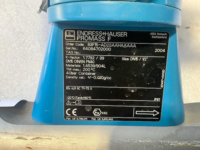 Endress&hauser promass 83/ promass f flowmeter dn15/pn40 - afbeelding 8 van  8