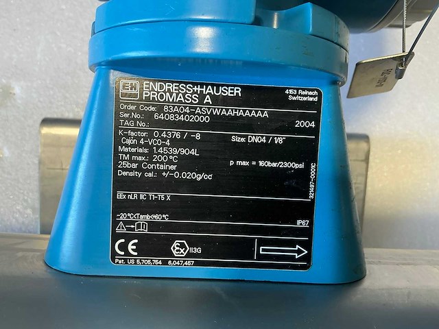 Endress&hauser promass 83/promass a flowmeter dn04 - afbeelding 10 van  10