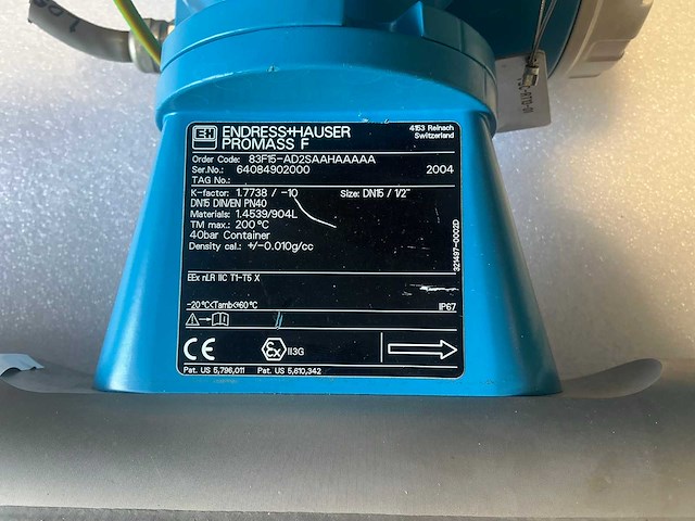 Endress&hauser promass 83/promass f flowmeter dn15 - afbeelding 5 van  9