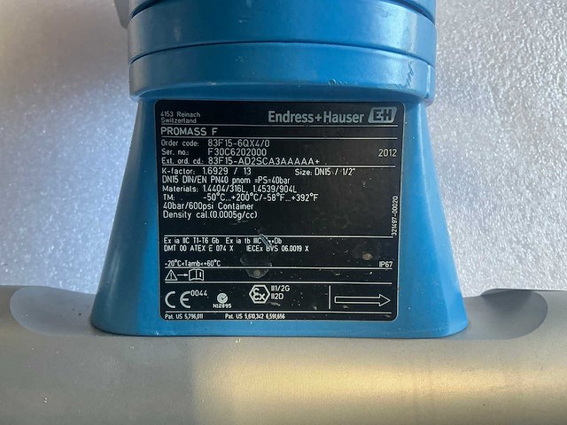 Endress&hauser promass 83/promass f flowmeter dn15 - afbeelding 6 van  8
