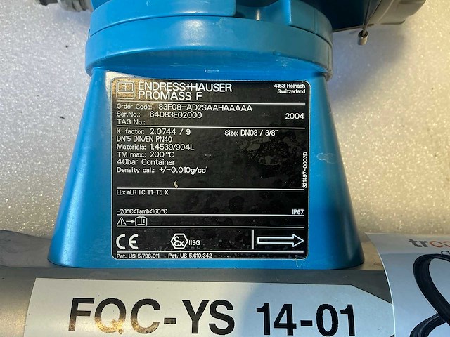 Endress&hauser promass 83/promass f flowmeter dn15/pn40 - afbeelding 6 van  8