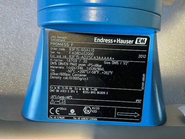 Endress&hauser promass 83/promass f flowmeter dn15/pn40 - afbeelding 6 van  8