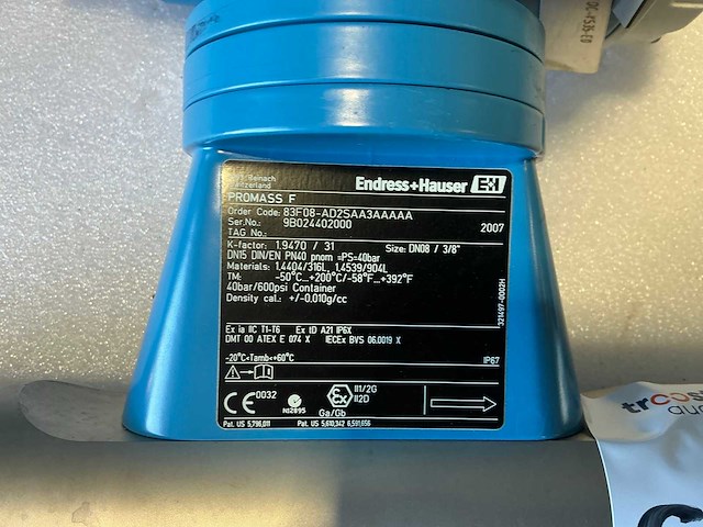Endress&hauser promass 83/promass f flowmeter dn15/pn40 - afbeelding 6 van  7