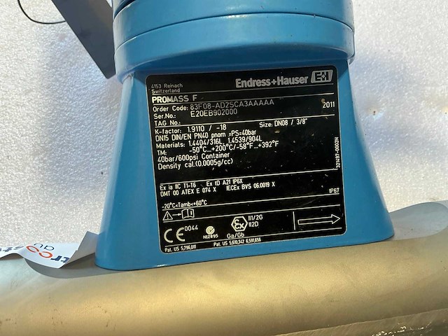 Endress&hauser promass 83/promass f flowmeter dn15/pn40 - afbeelding 3 van  11