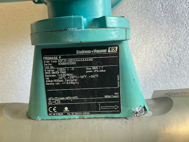 Endress&hauser promass 83/promass f flowmeter dn25/pn40 - afbeelding 8 van  11