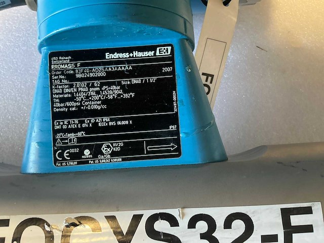Endress&hauser promass 83/promass f flowmeter dn40/pn40 - afbeelding 7 van  9
