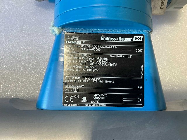 Endress&hauser promass 83/promass f flowmeter dn40/pn40 - afbeelding 6 van  7
